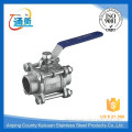 stainless steel 3PC butt welding ball valve with connection pipe